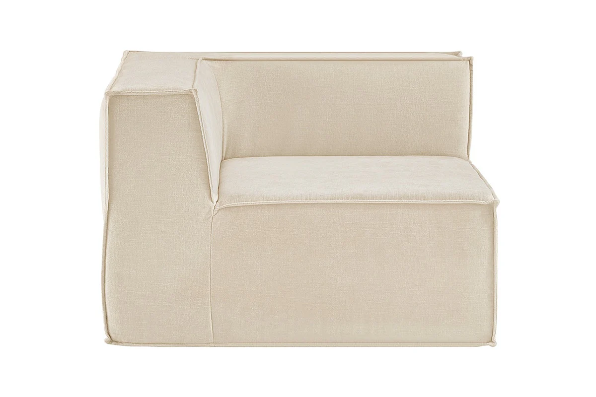 Ovela Softly 3 Seater Modular Sofa Cream with Ottoman - Image 11