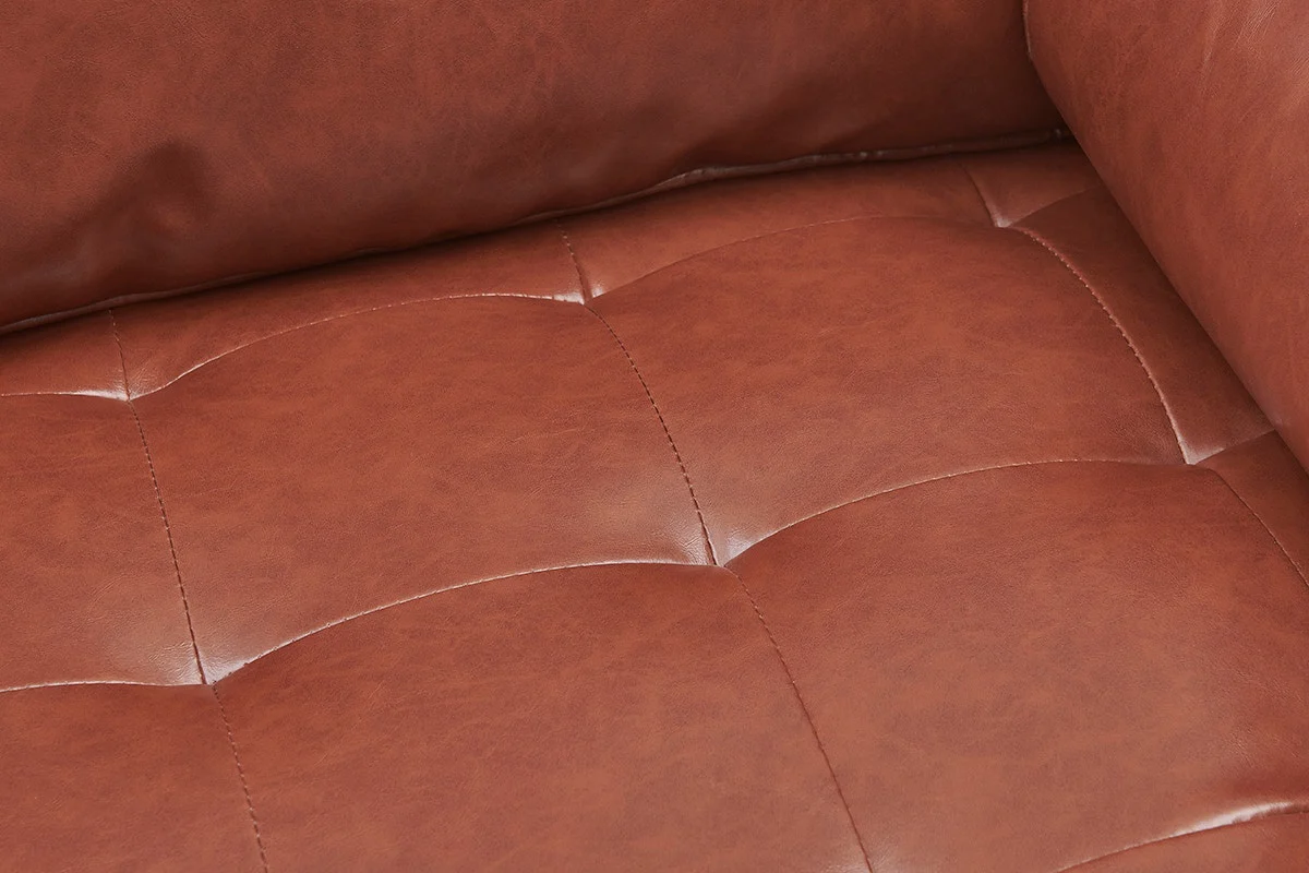 Ovela Stockholm Faux Leather Armchair Tan PU Accent Chair - Image 7