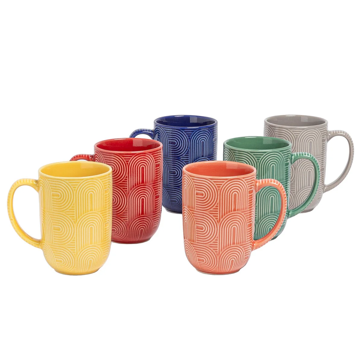 over&back Arch Mugs 480ml Capacity Stoneware 6 Pack Assorted - Image 2