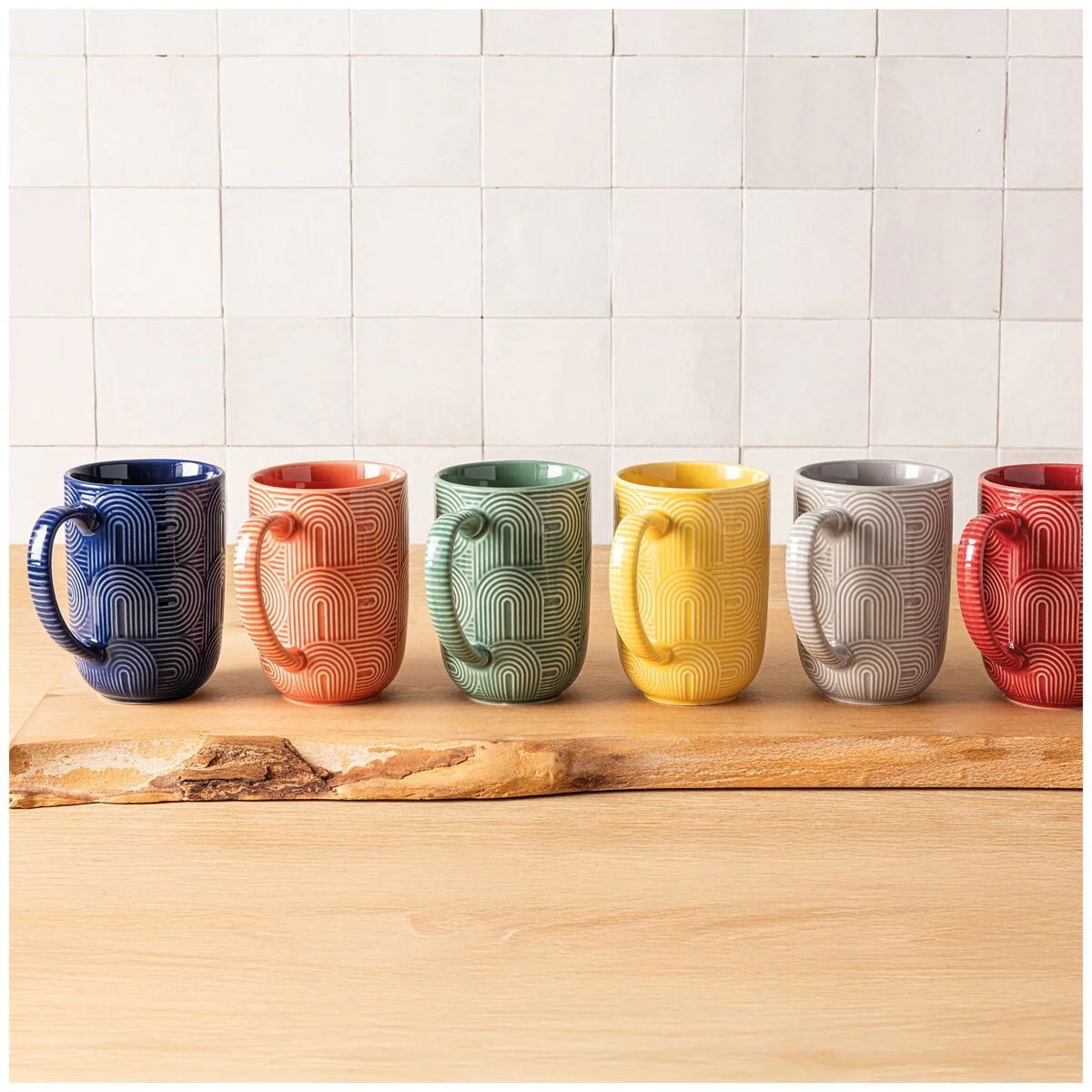 over&back Arch Mugs 480ml Capacity Stoneware 6 Pack Assorted - Image 4
