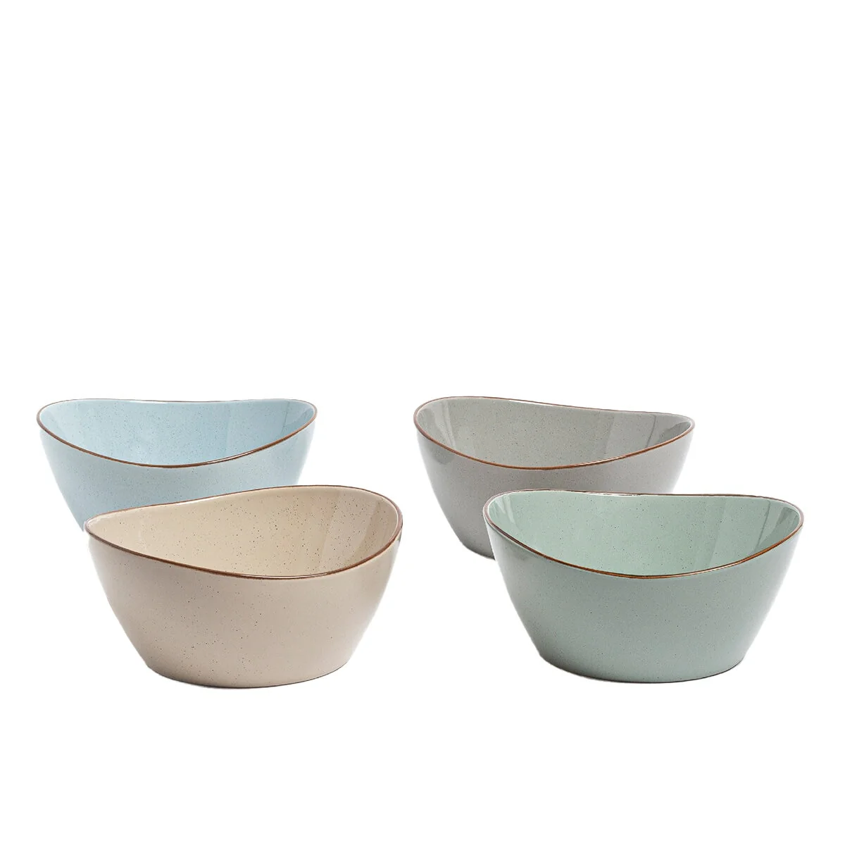 Over&Back Serving Bowls 4 Piece Set Stackable Stoneware Capacity 1378ml - Image 2
