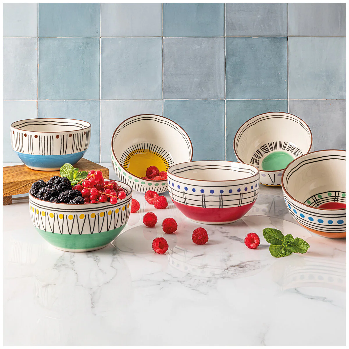 over&back Stardust Stoneware Bowls 6 Piece Set Stylish Capacity 650ml - Image 7
