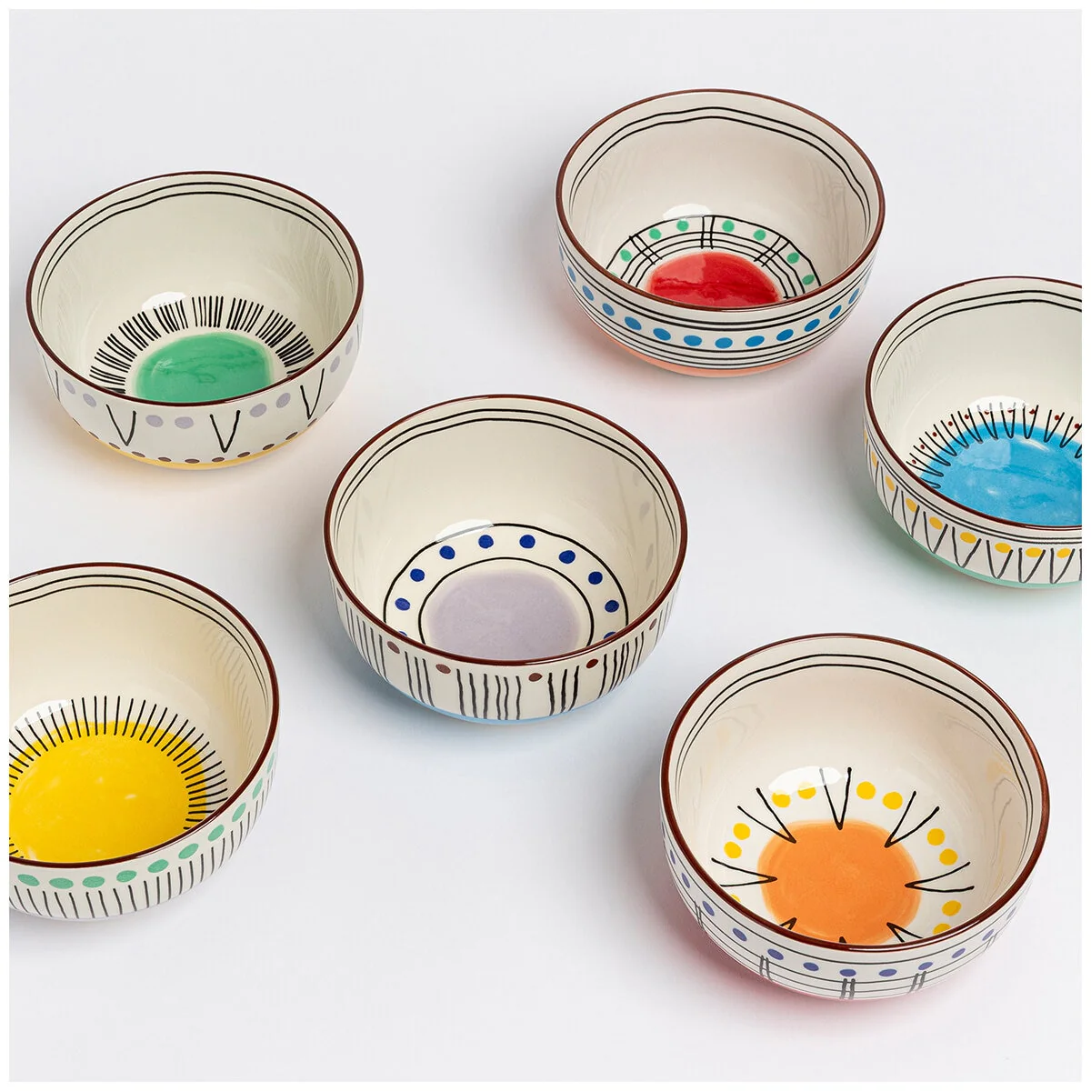 over&back Stardust Stoneware Bowls 6 Piece Set Stylish Capacity 650ml - Image 9