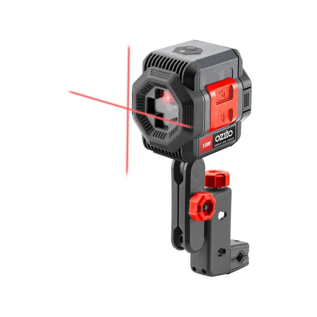 Ozito 10m Cross Line Laser - Auto Levelling - Compact Design - Red