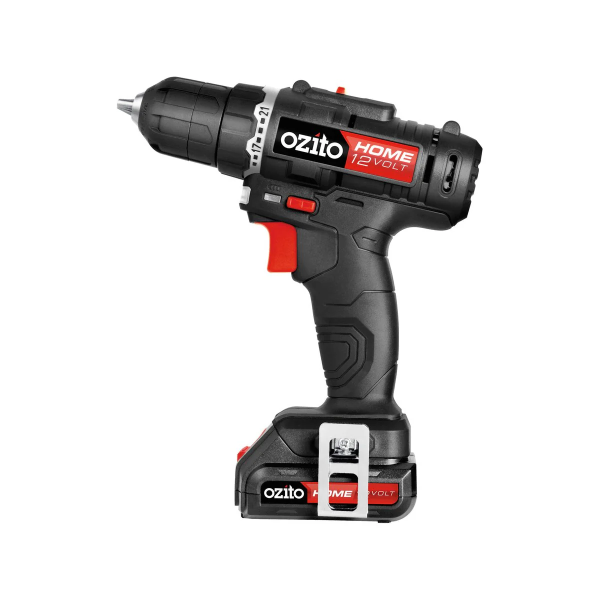 Ozito 12V Cordless Drill Driver Kit - 1.5Ah Battery - Compact - Black & Red - Image 2