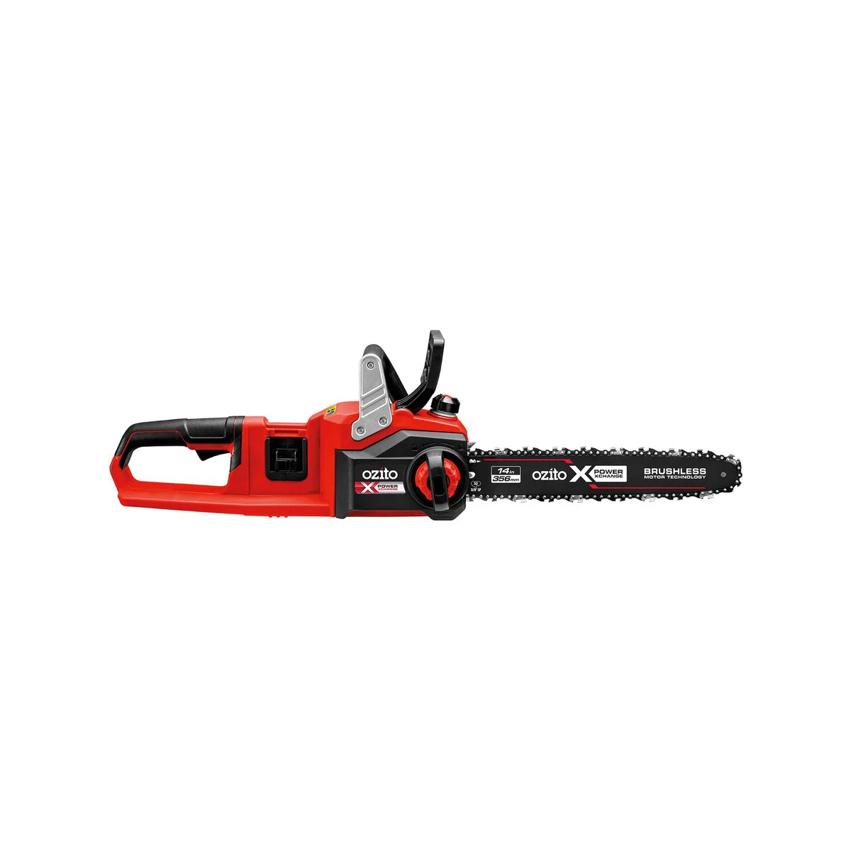 Ozito Brushless Chainsaw - 356mm - Metal - Tool Free Chain Tension - Image 2