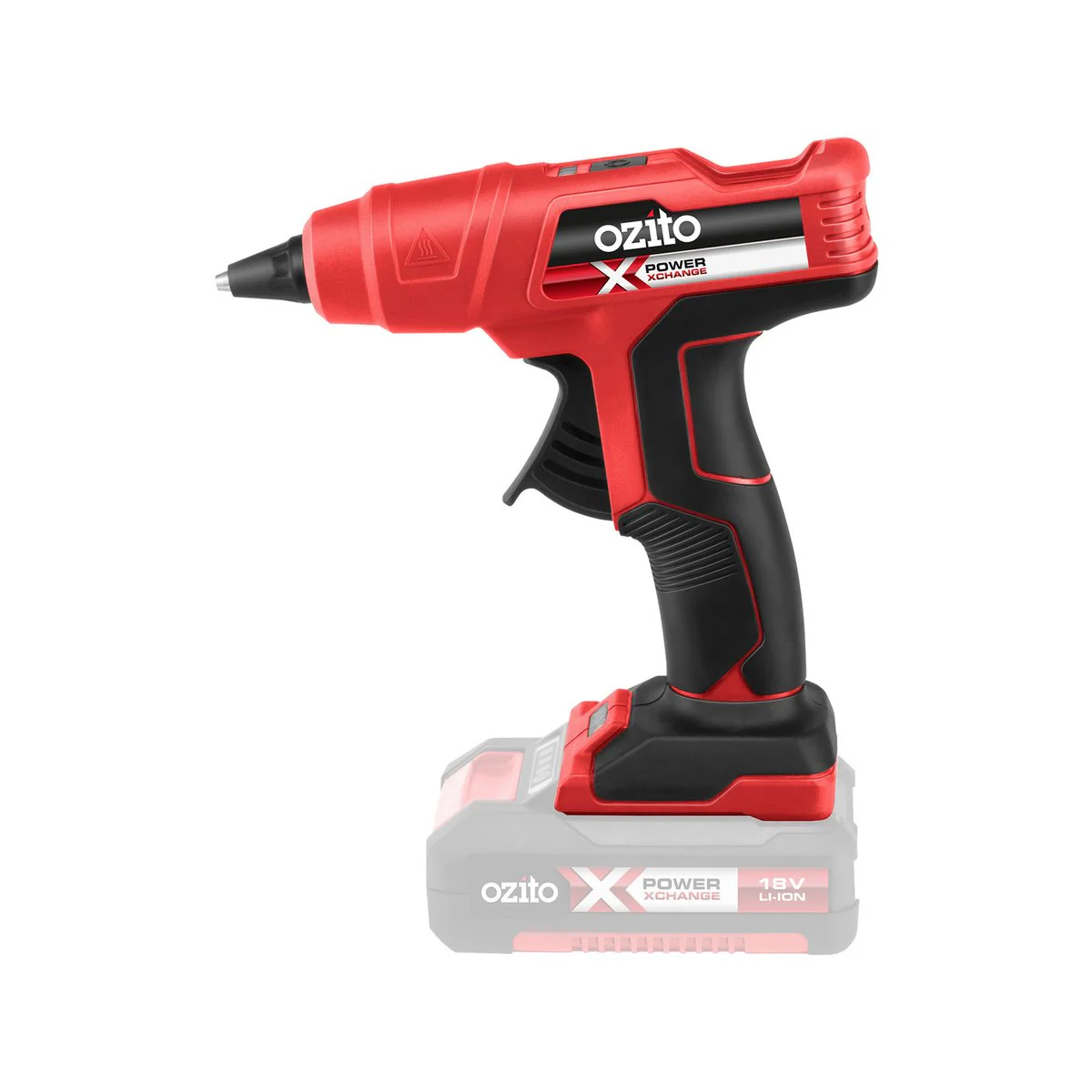 Ozito PXC Cordless Glue Gun - 11mm - 18V - Red/Black/Silver - Skin Only - Image 2