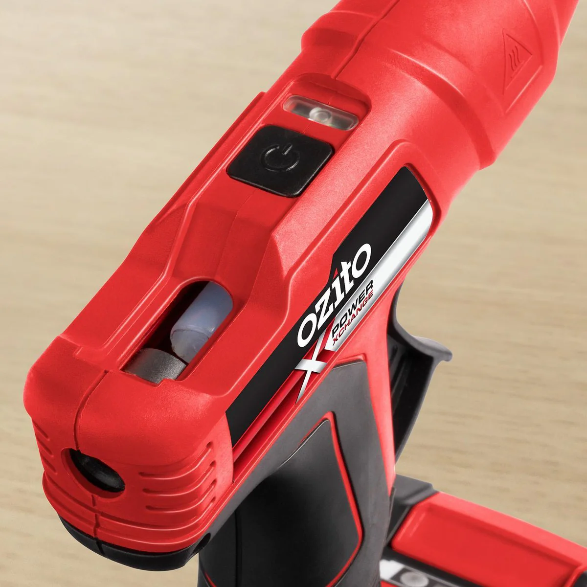 Ozito PXC Cordless Glue Gun - 11mm - 18V - Red/Black/Silver - Skin Only - Image 4