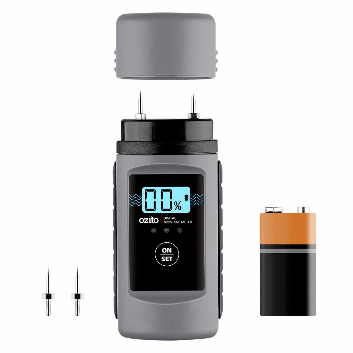 Ozito Digital Moisture Meter - 6-60% - Plastic - Timber & Building Use