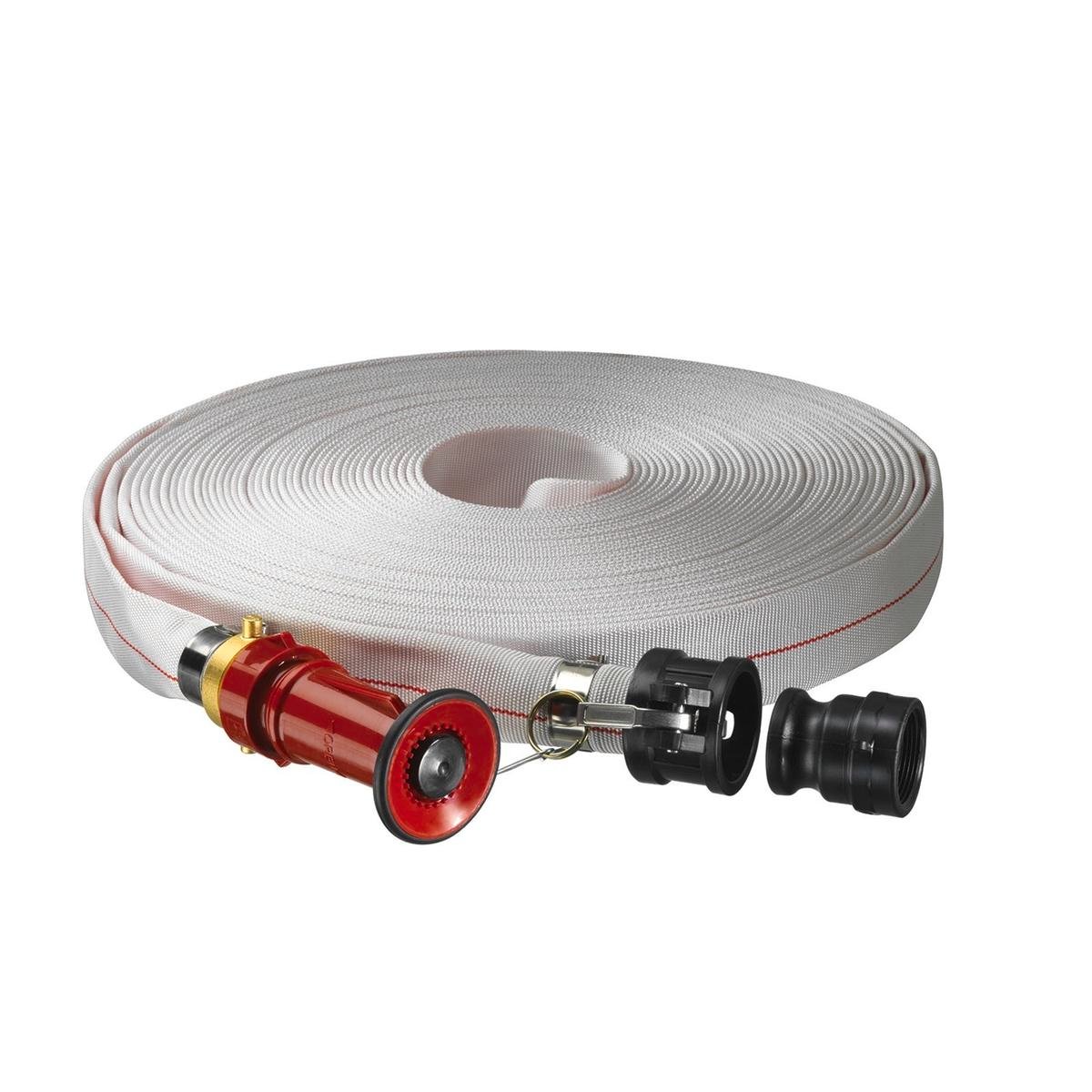 Ozito Fire Hose Kit - 40mm x 36m - Durable Polyester with Nozzle