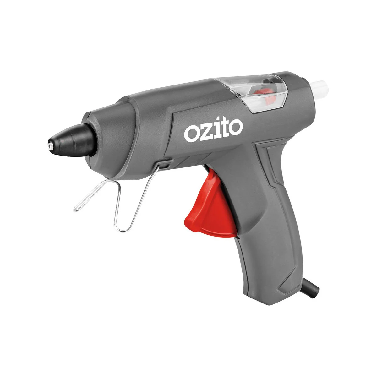 Ozito Glue Gun Kit 30W 11mm - 4 Glue Sticks - Grey/Red/Black/Silver - Image 2