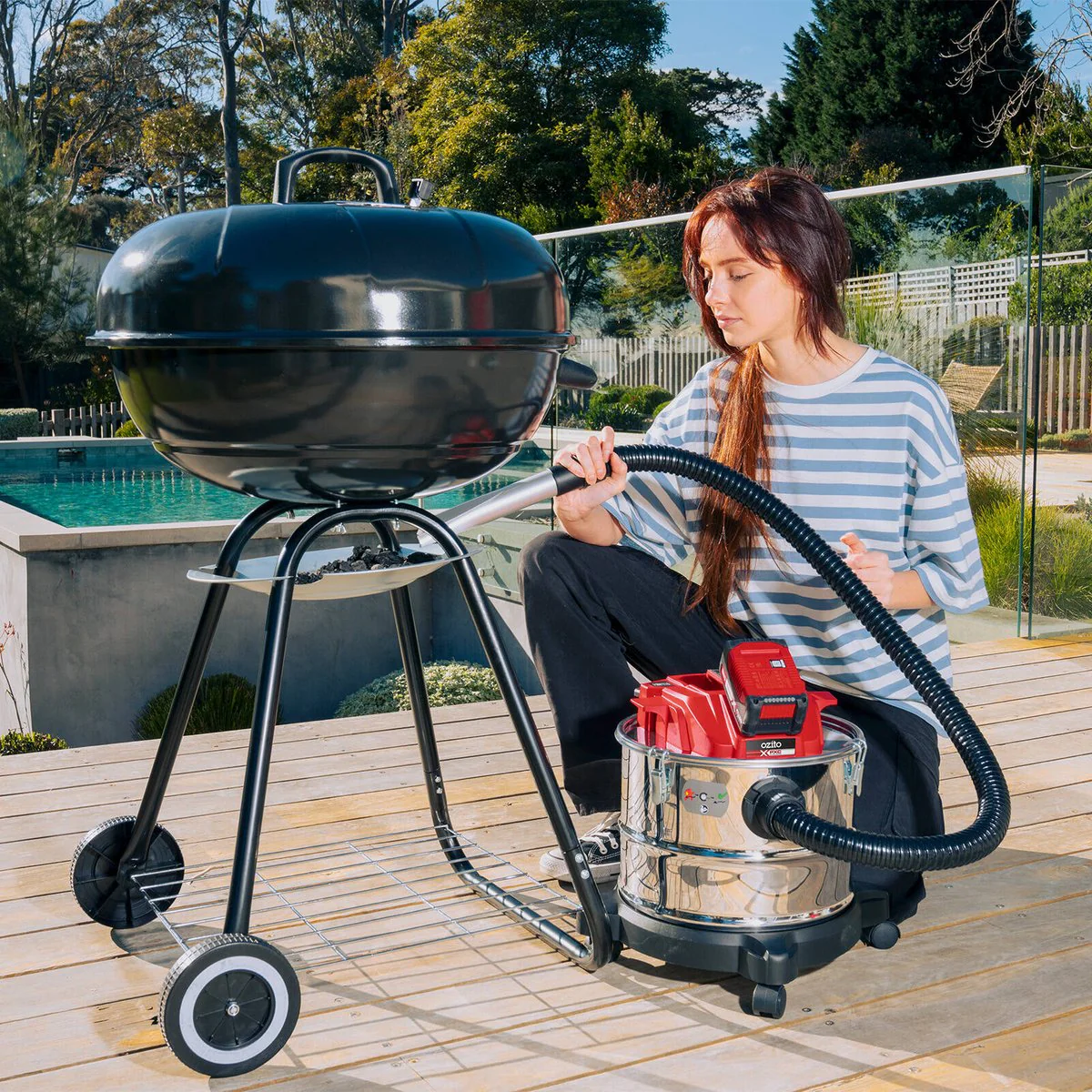 Ozito PXC 18V Ash Vacuum - 15L Steel Tank - Efficient Cold Ash Cleaning - Image 4