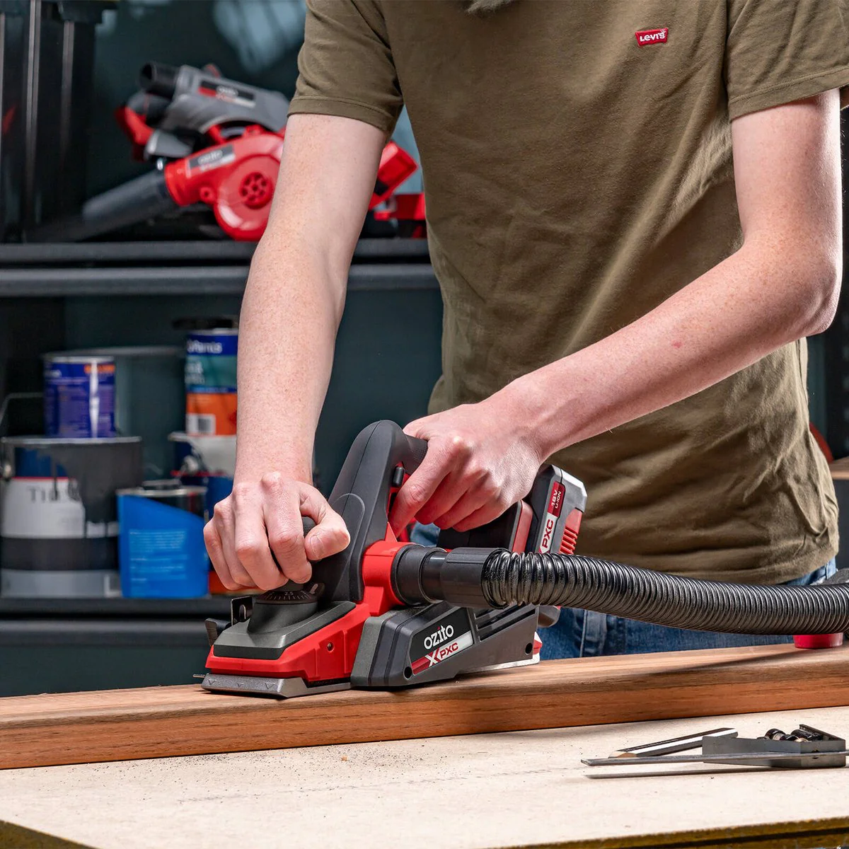 Ozito PXC 18V Brushless Planer - 82mm - Adjustable Depth - Skin Only - Image 5