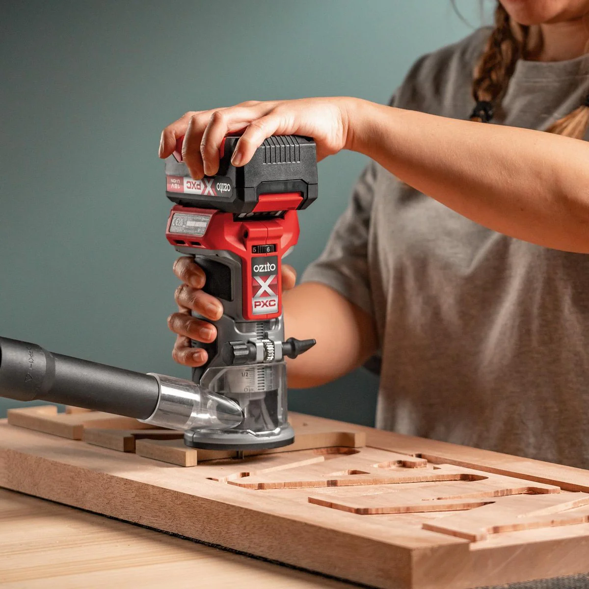 Ozito PXC 18V Brushless Trim Router - 30000 RPM - Skin Only - Cordless - Image 5