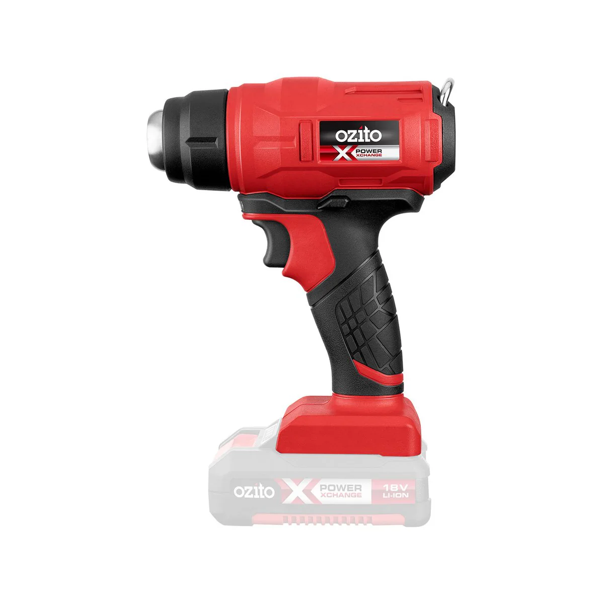 Ozito PXC 18V Cordless Heat Gun PXHGS 550 - 170mm x 215mm - Red/Black/Silver - Auto Shut-off - Image 2
