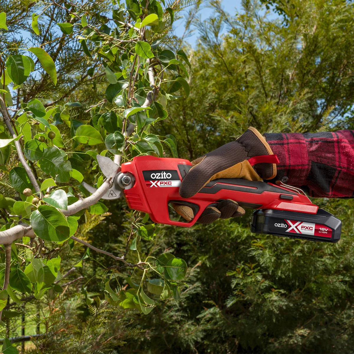 Ozito PXC 18V Cordless Pruning Secateurs - 2.5Ah Kit - 25mm Cutting Capacity - Image 2