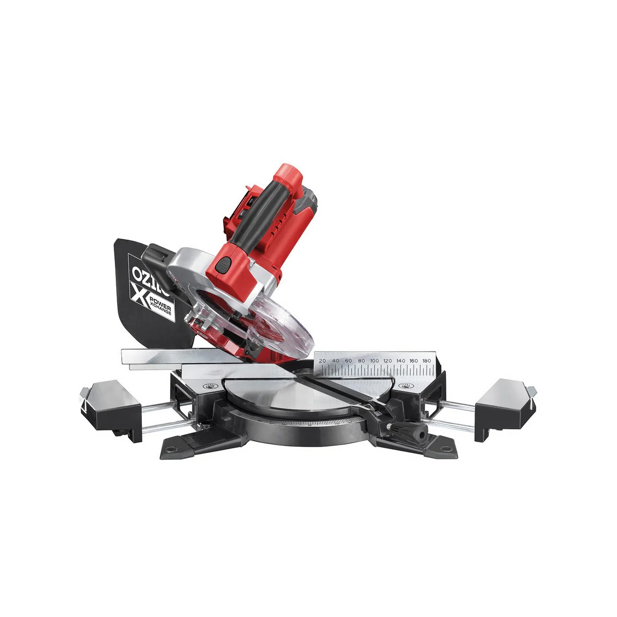 Ozito PXC 210mm 18V Compound Mitre Saw - Cordless, Lightweight, Red/Black - Image 3