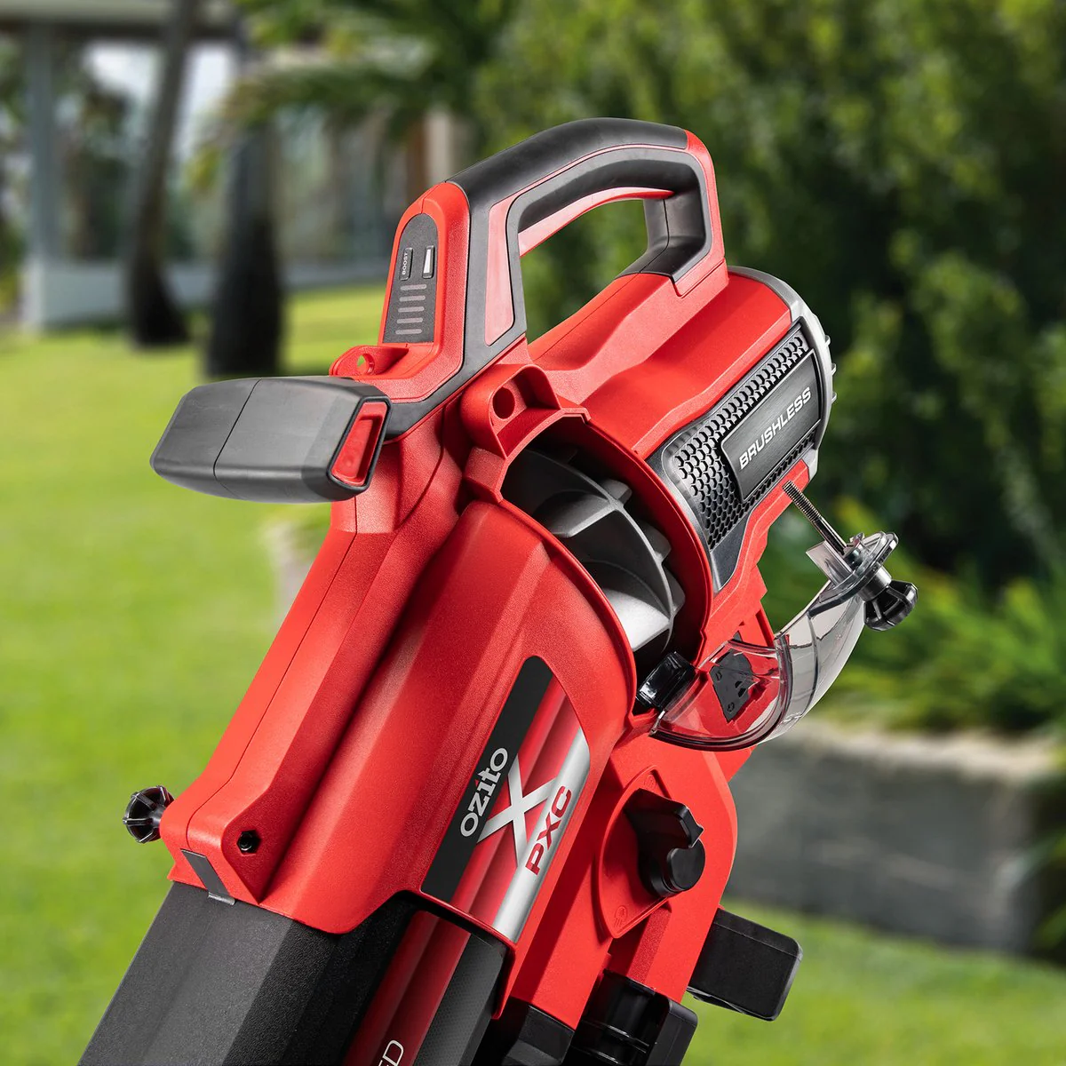 Ozito PXC 36V Brushless Blower Vacuum - 2 x 18V - 45L Collection Bag - 240KM/H - Image 4