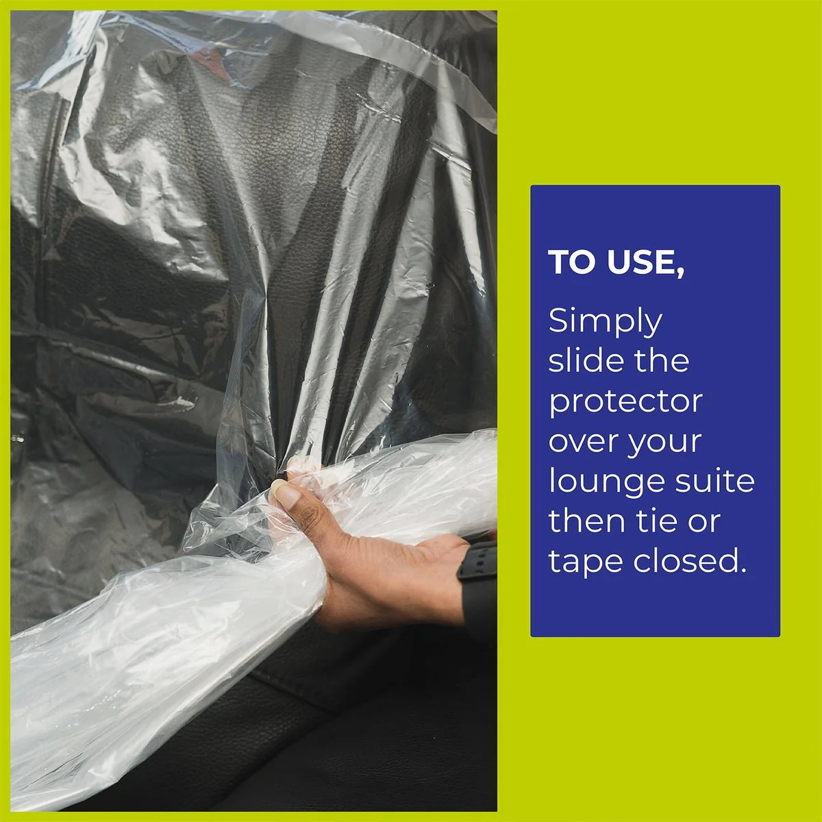 Packz 1 Seat Lounge Cover - 1950 x 1600mm - Clear - Reusable Protection - Image 4