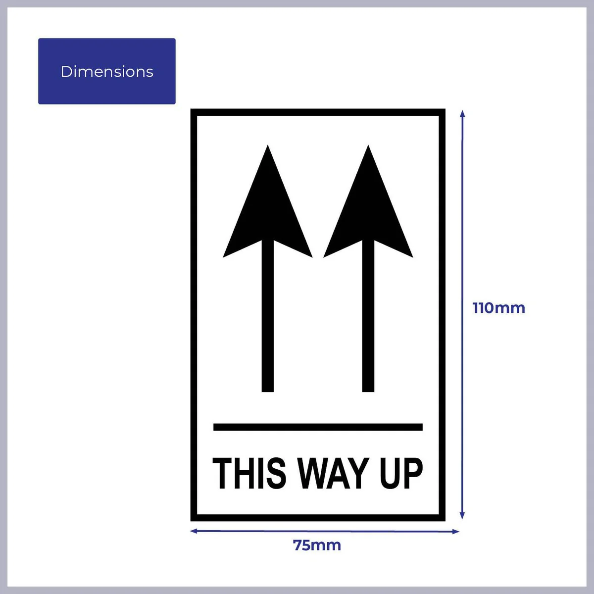 Packz This Way Up Label - 110 x 75mm - 60 Pack - Strong Adhesive - Image 3