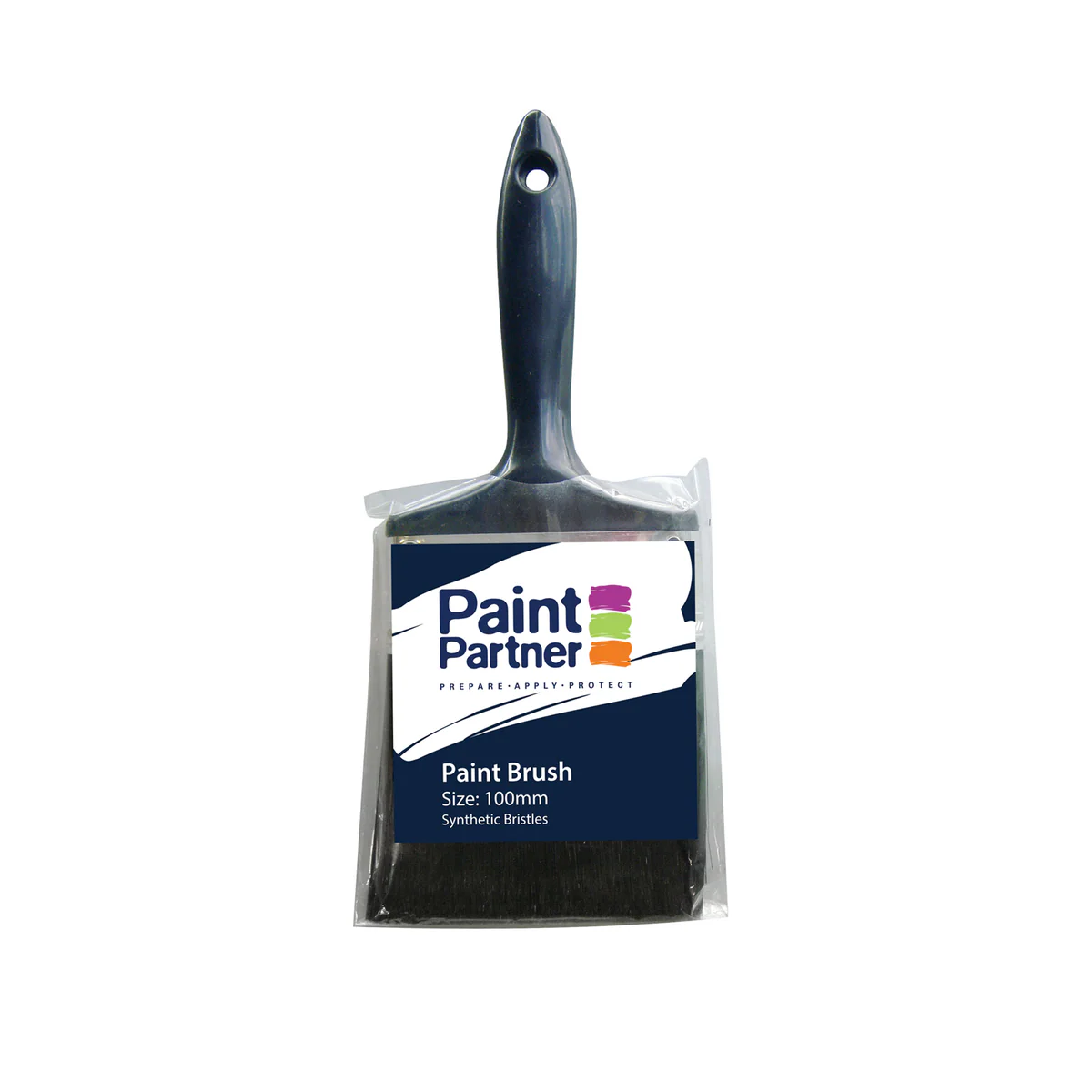 Paint Partner 100mm Paint Brush - Synthetic Filament - Economical - Black