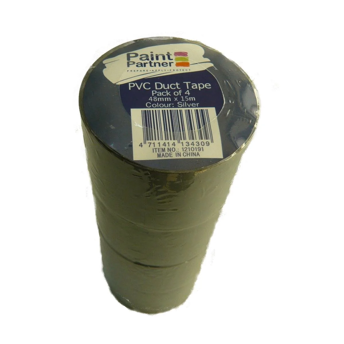 Paint Partner Silver Duct Tape 48mm x 15m PVC 4 Pack Moisture Resistant