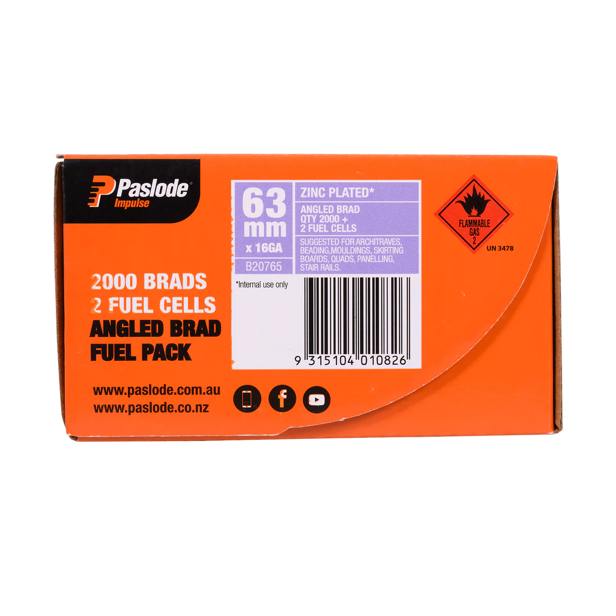 Paslode Angle Brad - 63mm - Zinc Plated - 2000 Pack - Image 2