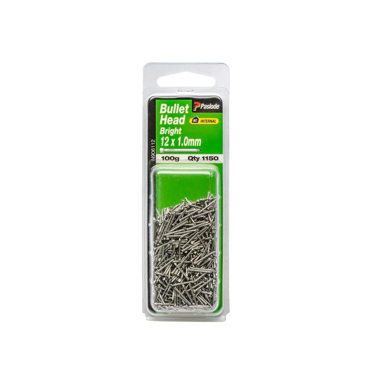 Paslode Bullet Head Nails 12mm Bright Steel 100g Internal Use