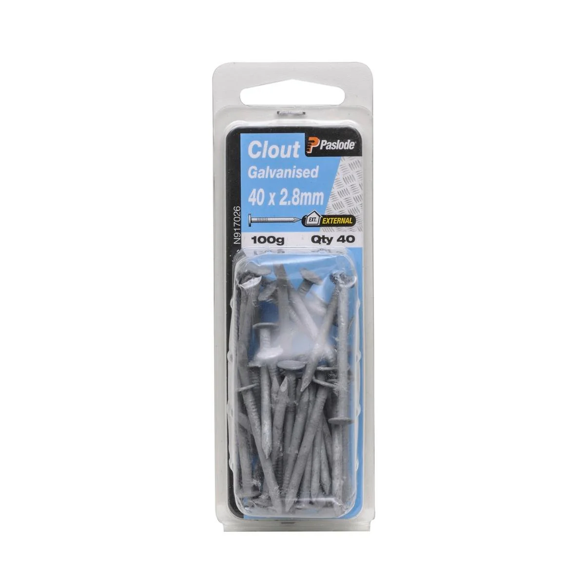 Paslode Galvanised Clout Nails 40mm 2.8mm 100g Corrosion Resistant