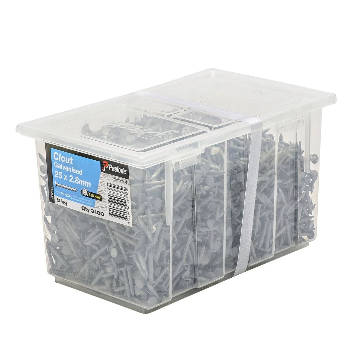 Paslode Galvanised Clouts 25mm x 2.8mm 5kg Pack - Corrosion Resistant