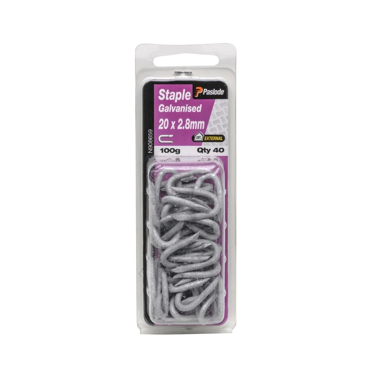 Paslode Galvanised Staple Nails 20 x 2 8mm 100g 40 Pack Durable