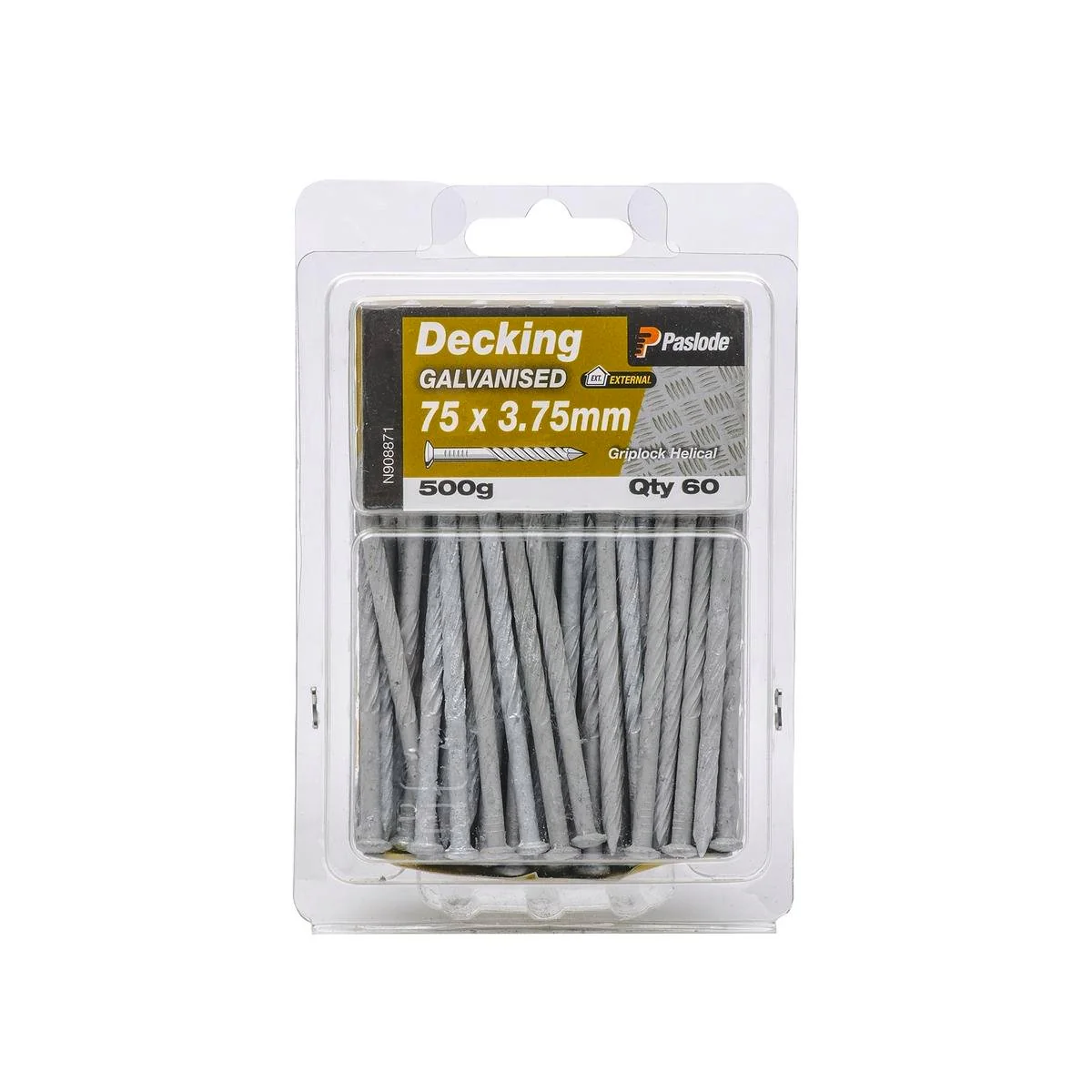 Paslode Griplock Nails - 75mm x 3.75mm - Galvanised - Heavy Duty - 60 Pack