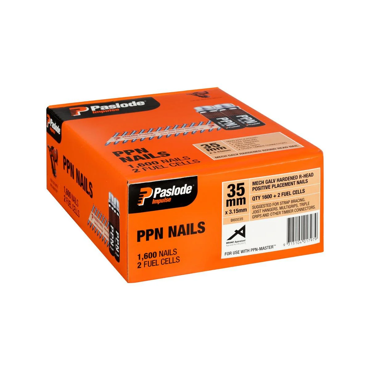 Paslode Impulse PPN Nails - 35 x 3.15mm - Galvanised - Box of 1600