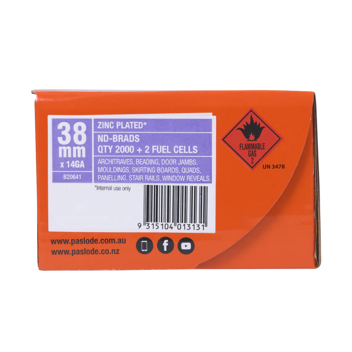 Paslode Nd Brad - 14g x 38mm - Zinc Plated - 2000 Pack - Image 3