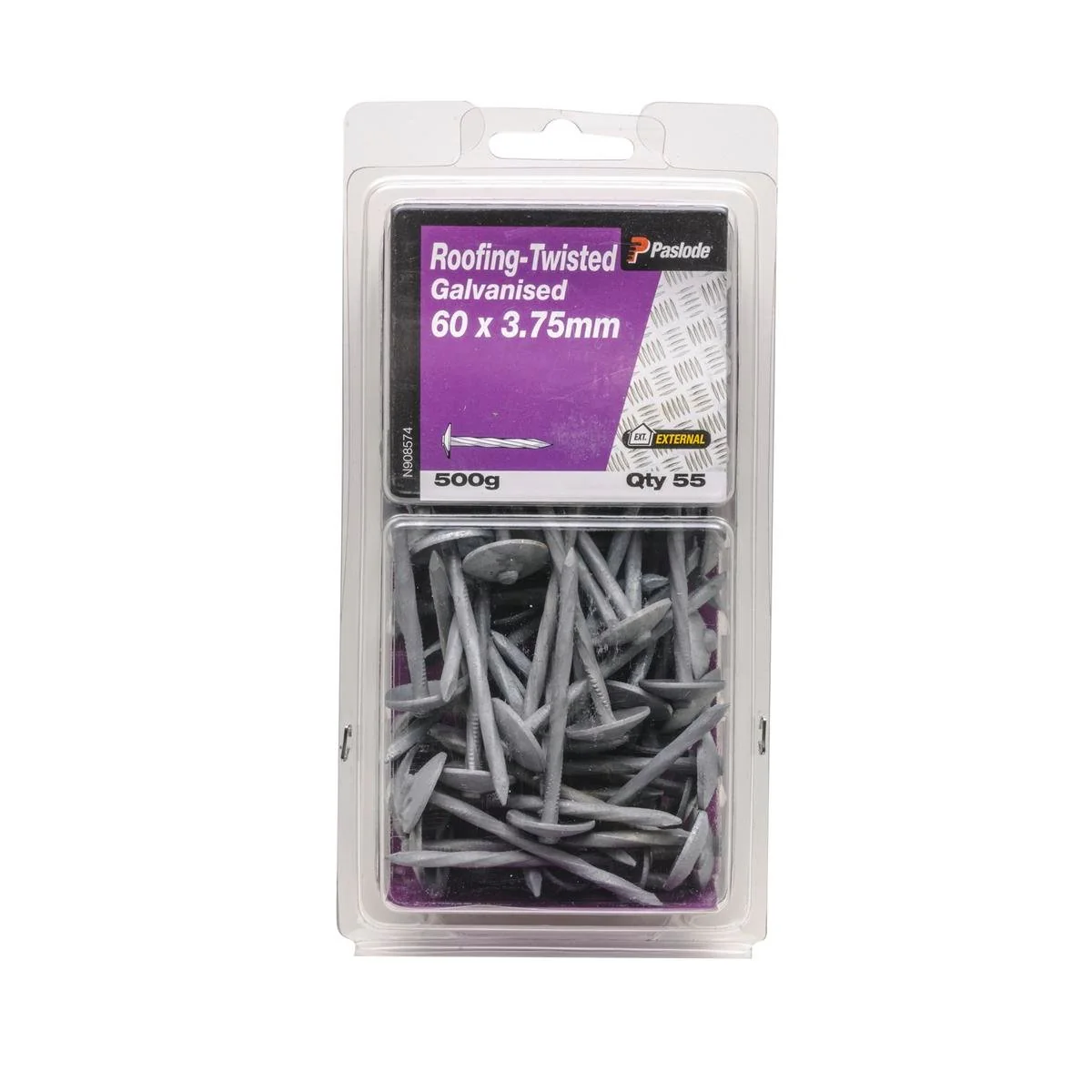 Paslode Roofing Nails - 60 x 3.75mm - Galvanised - Twisted Shank - 55 Pack
