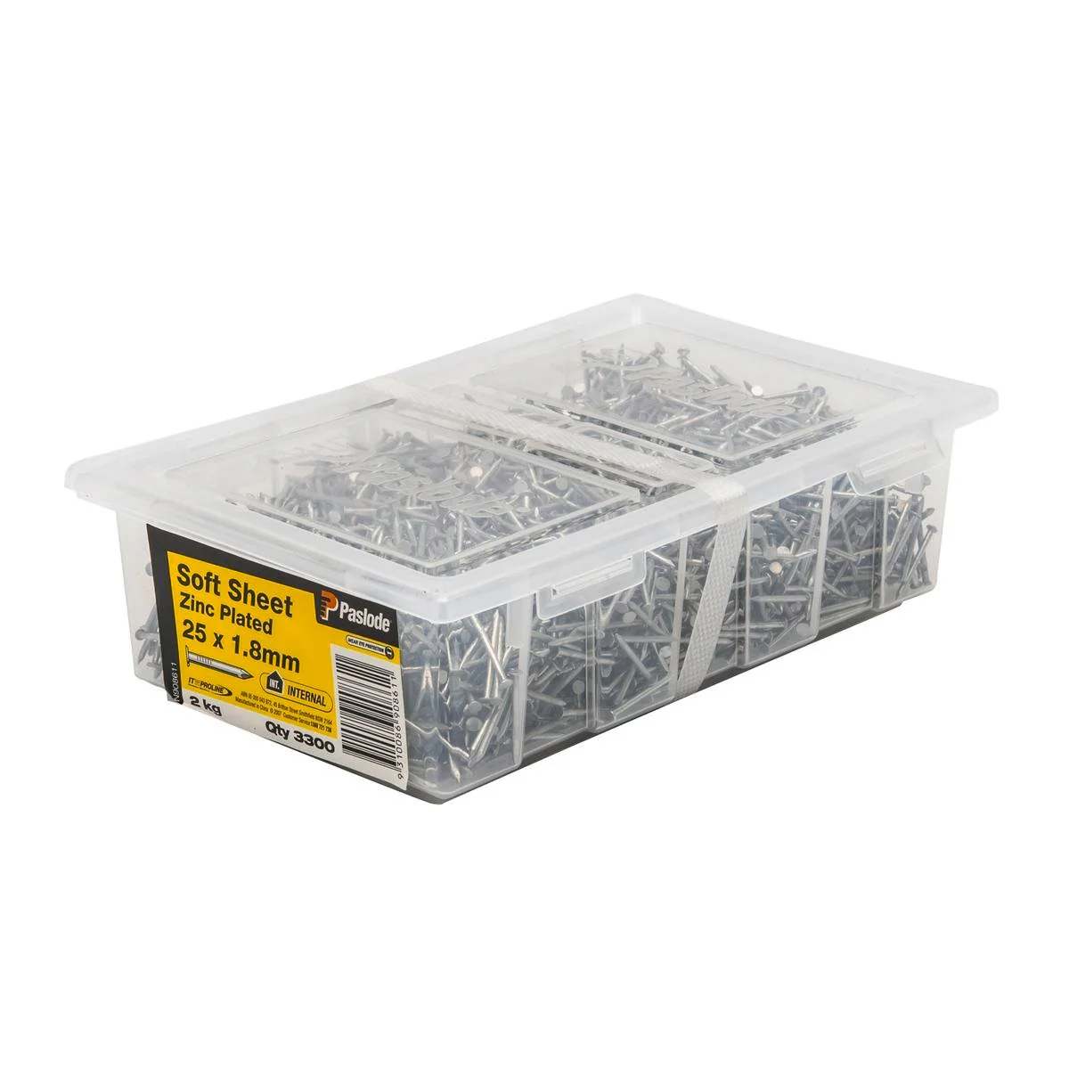 Paslode Sheeting Nails 25 x 1 8mm Zinc Plated 2kg Internal Use