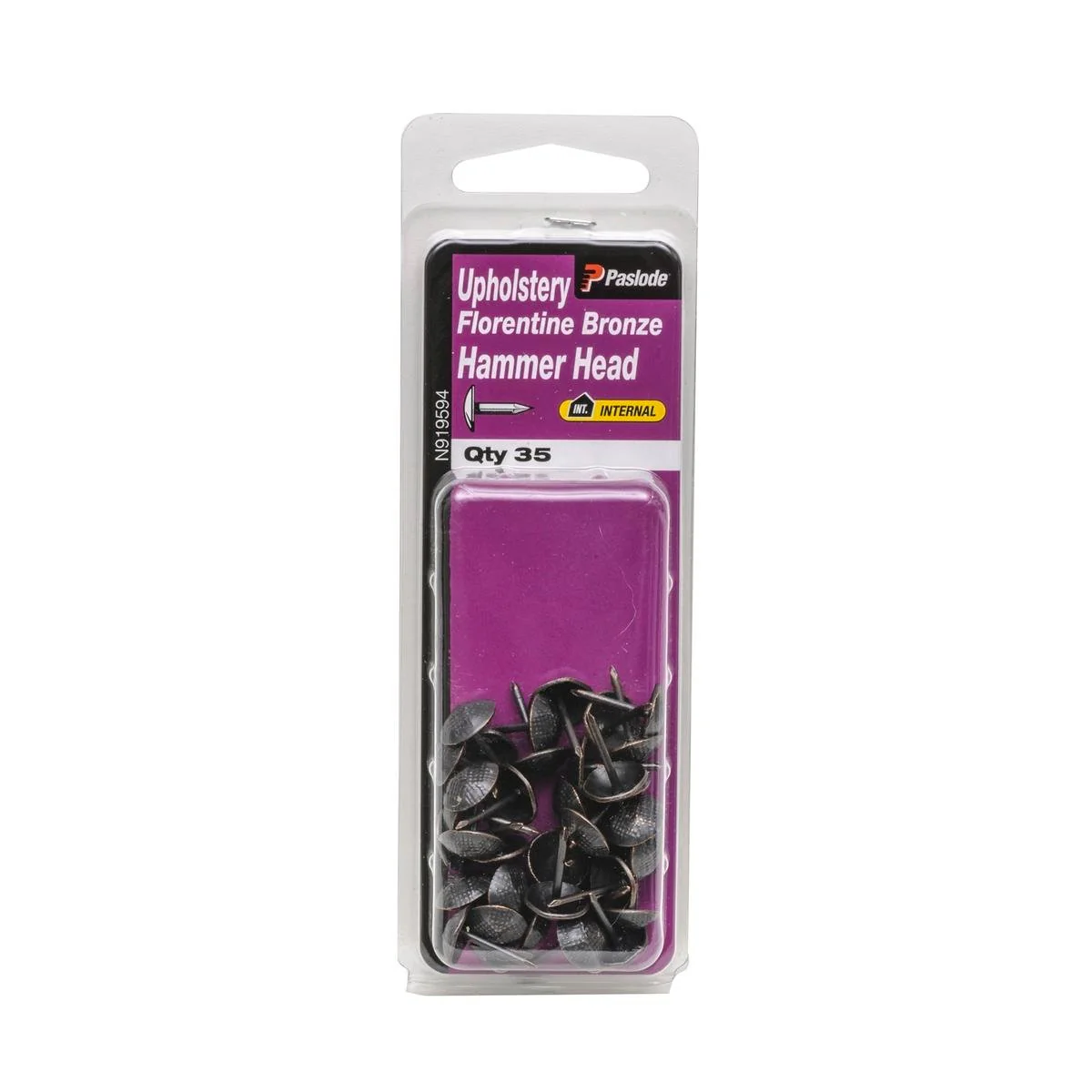 Paslode Upholstery Nails - 4.8mm x 2mm - Florentine Bronze - Hammer Head - 35 Pack