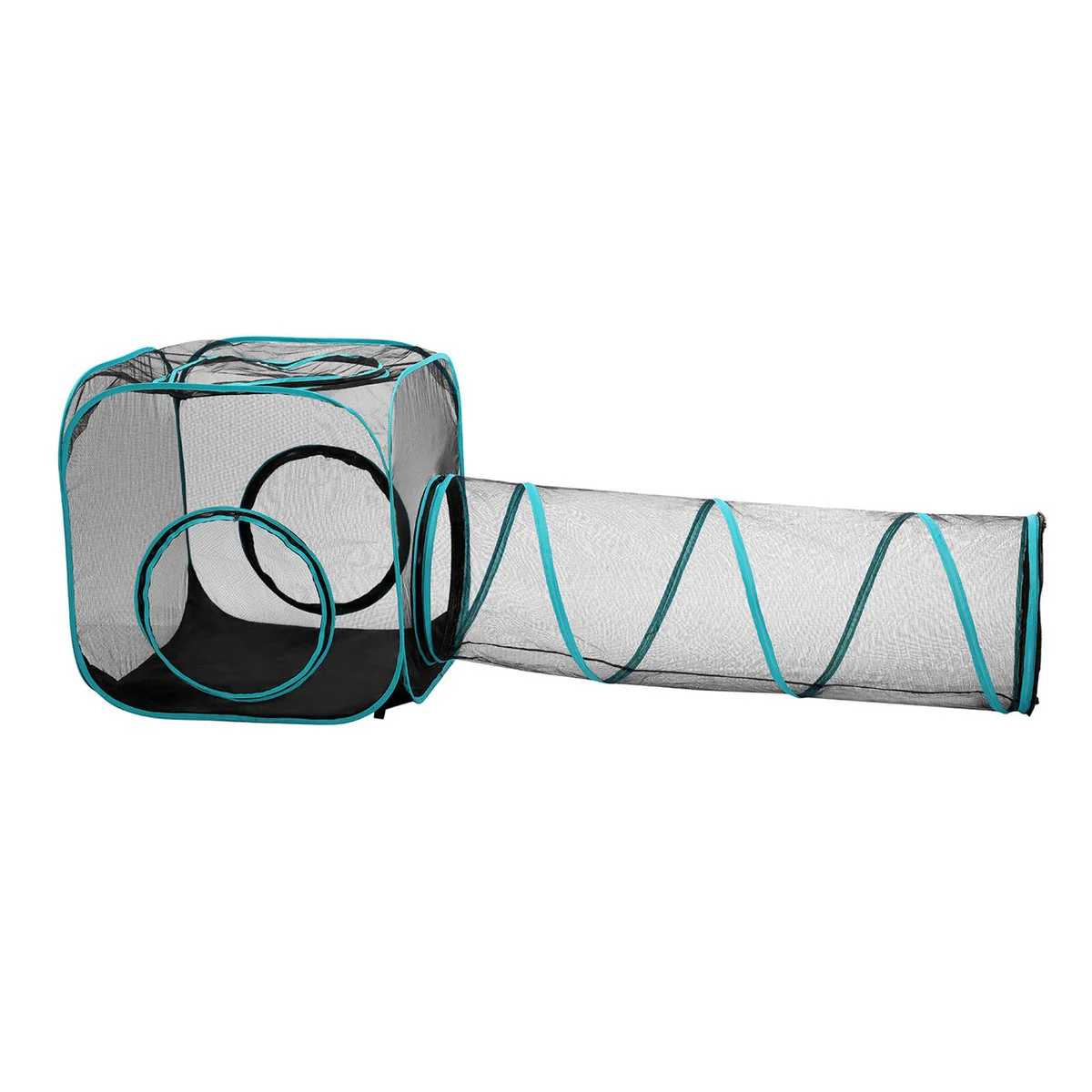 Paws Claws Mesh Pop Up Activity Centre 2 Piece Set 195 x 70 x 70cm - Lightweight, Collapsible