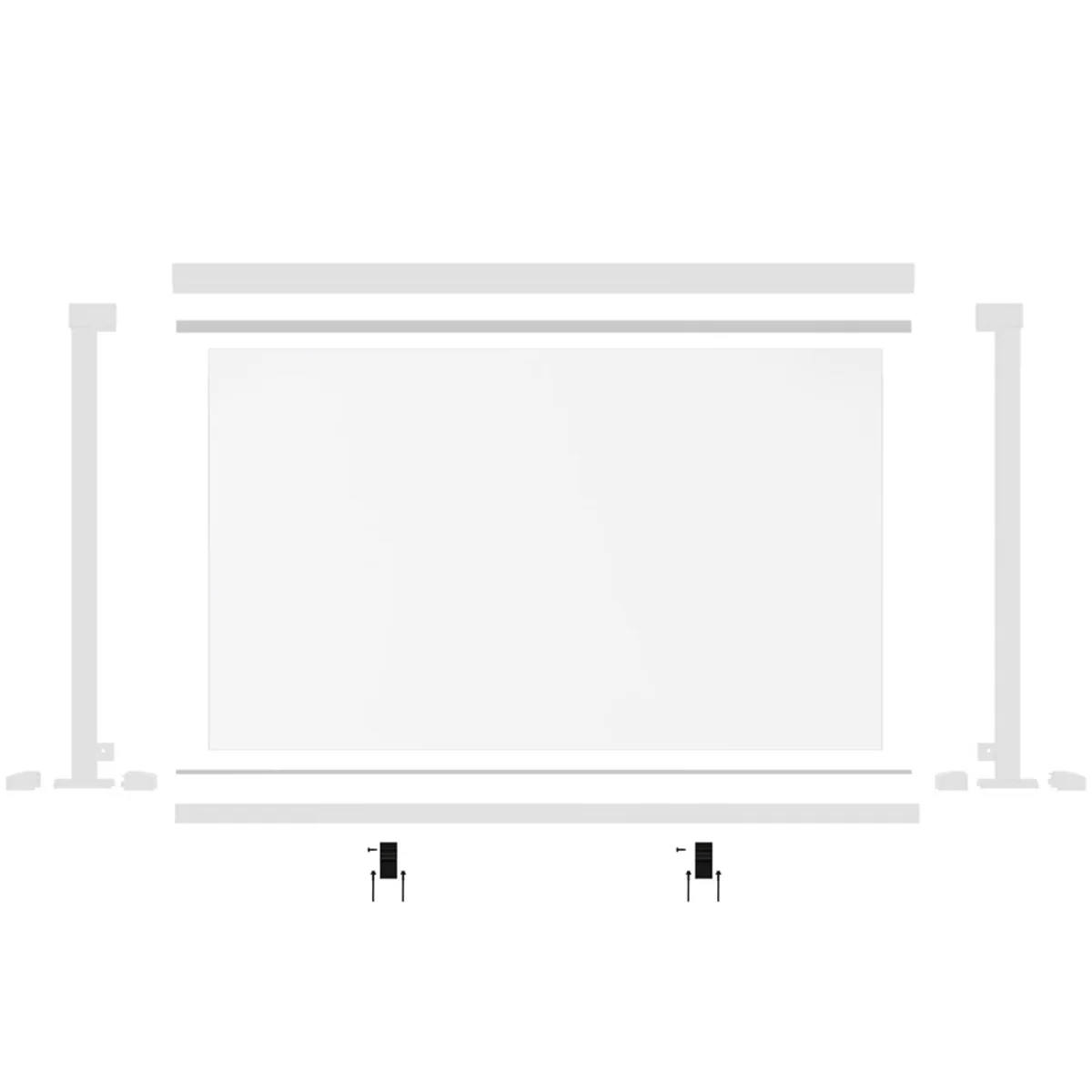 Peak Black Aluminium Deck Balustrade Support 2 Pack - Heavy Duty - 107mm x 50mm - Image 3