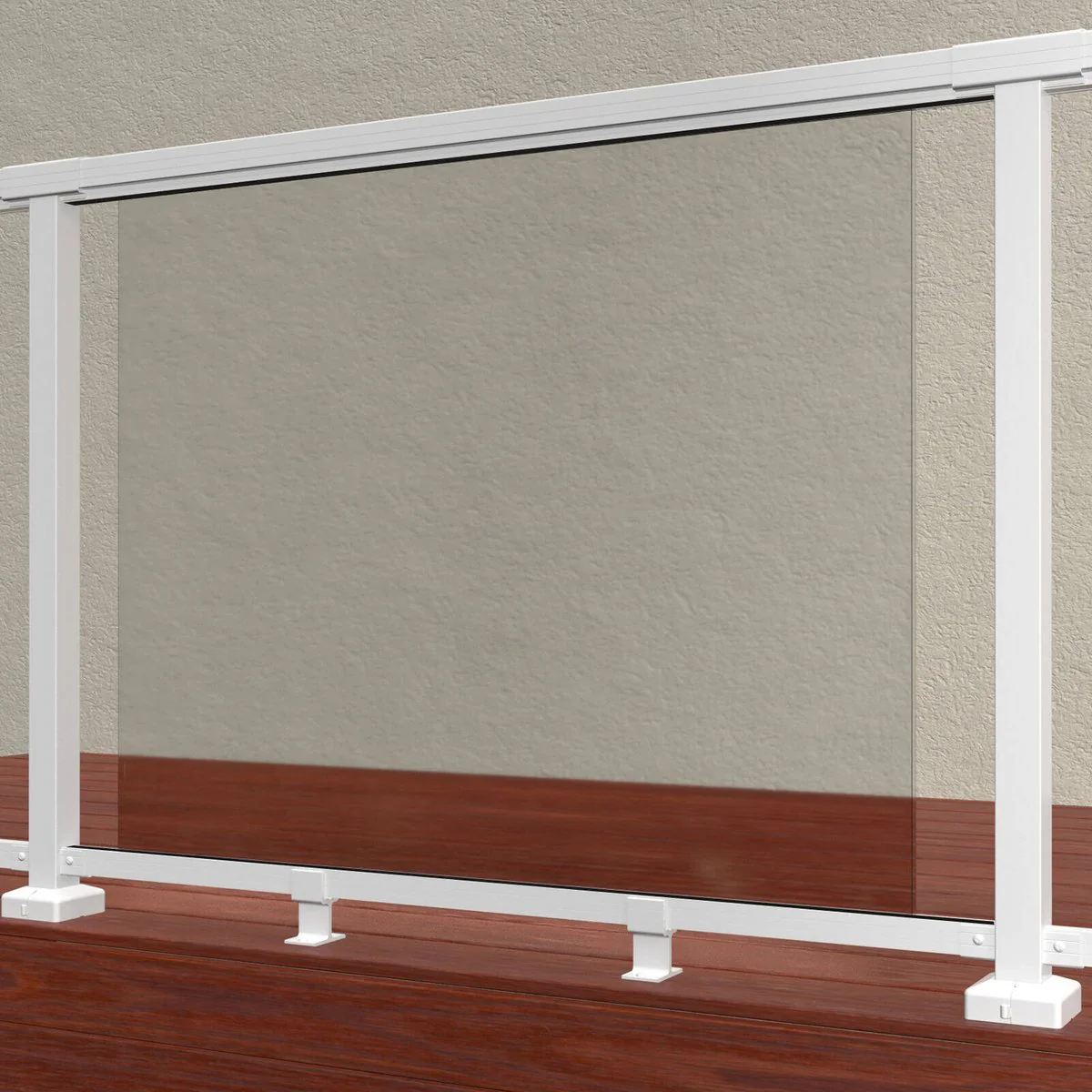 Peak White Aluminium Deck Balustrade Base Rail Support 2 Pack - Heavy Duty - 107mm x 50mm x 105mm - Secure Stability - Image 4