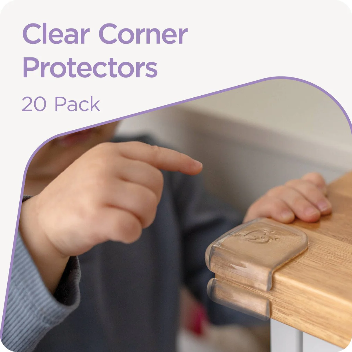 Perma Child Safety Clear Adhesive Corner Protectors 20 Pack - 40mm x 40mm - BPA-Free PVC - Image 2