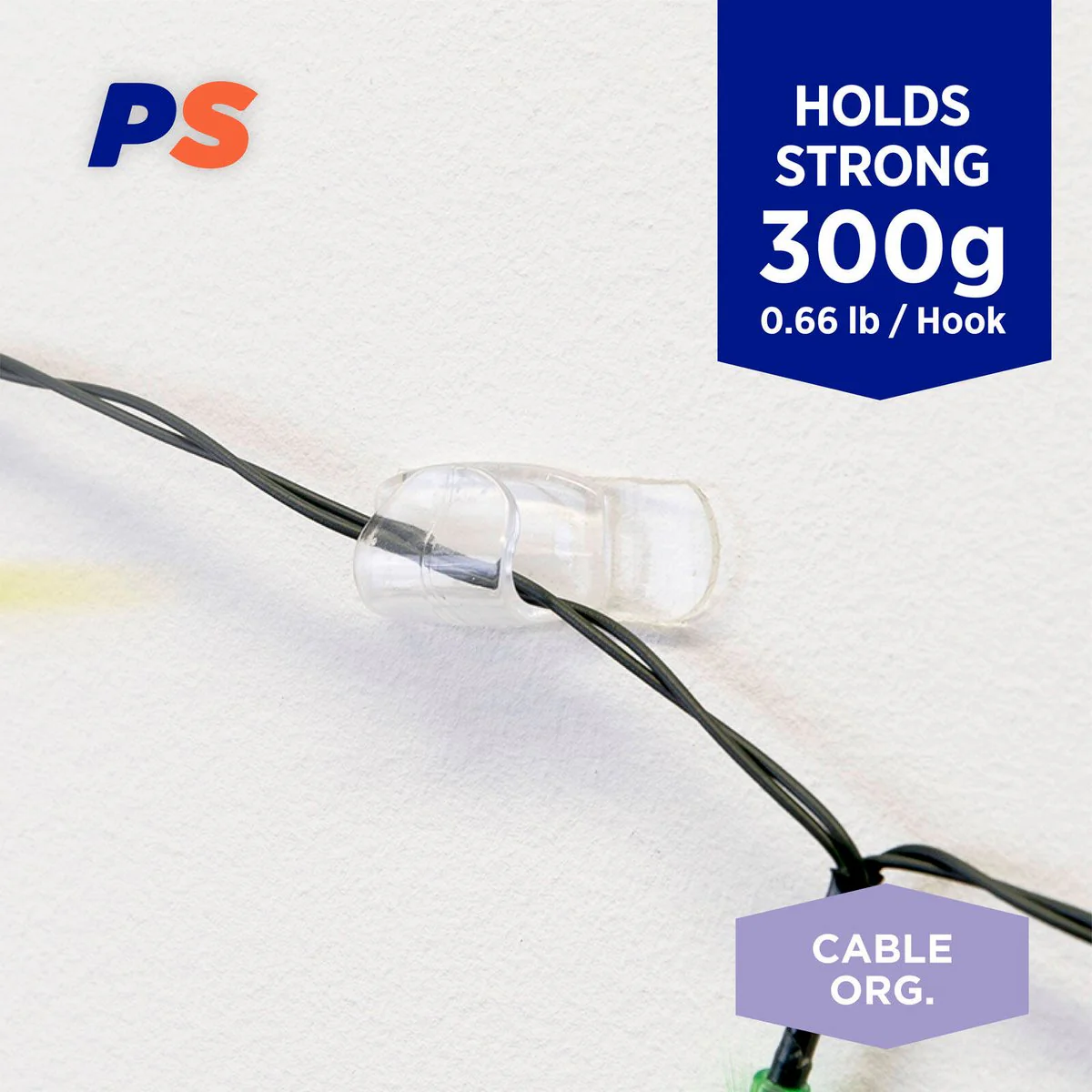 Permastik Clear Cord Clips - 12 Pack - Plastic - Easy to Apply - Image 2