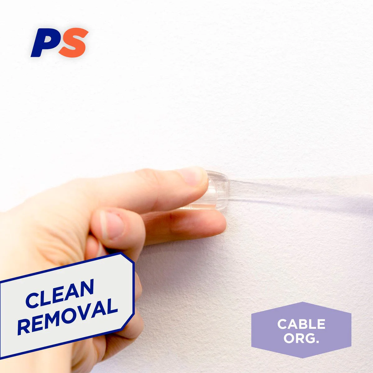 Permastik Clear Cord Clips - 12 Pack - Plastic - Easy to Apply - Image 4