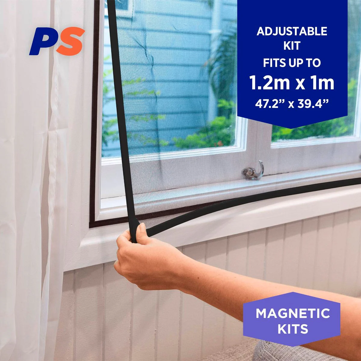 Permastik Magnetic Insect Screen Kit - 1.2m x 1m - Black - UV Resistant - Image 2