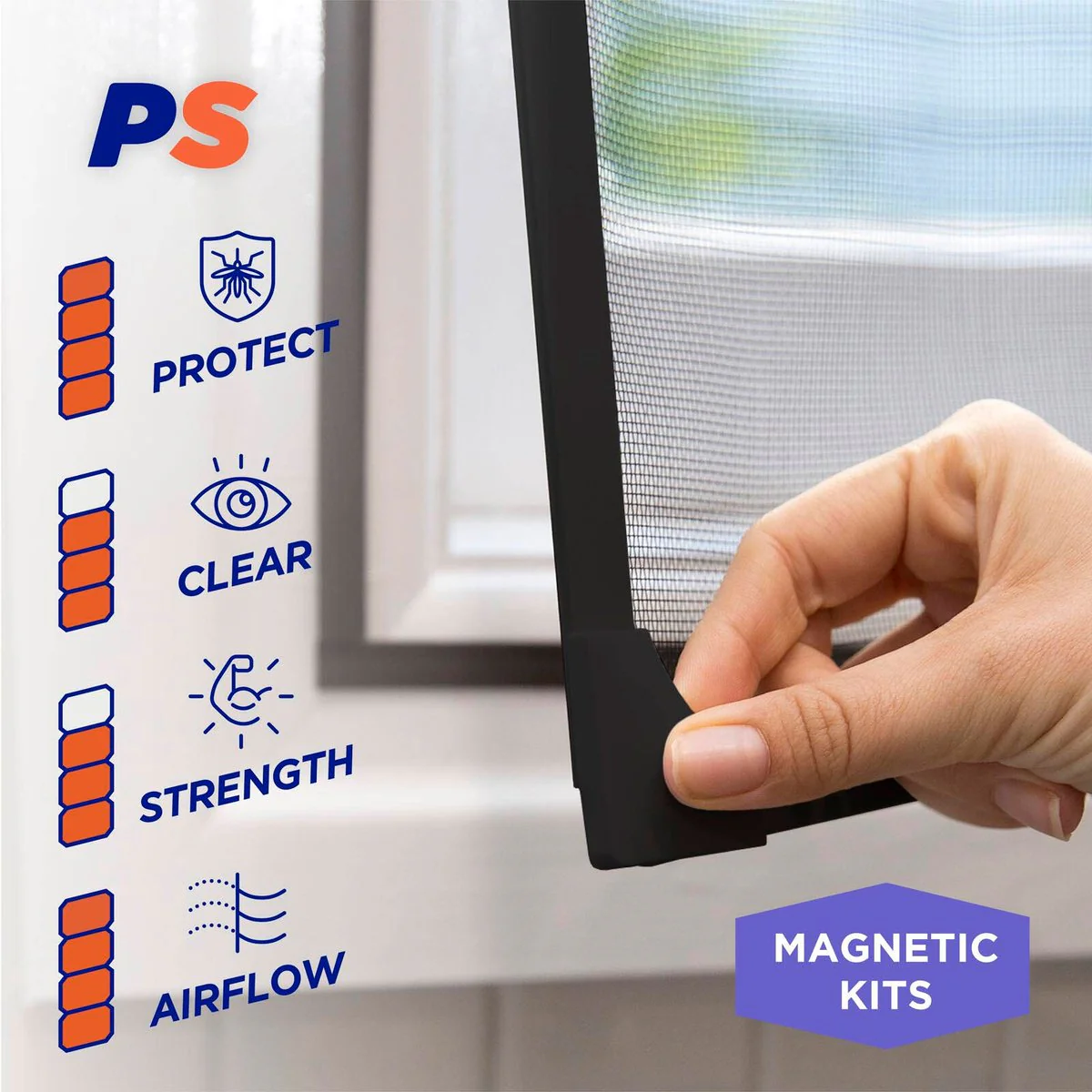 Permastik Magnetic Insect Screen Kit - 1.2m x 1m - Black - UV Resistant - Image 4
