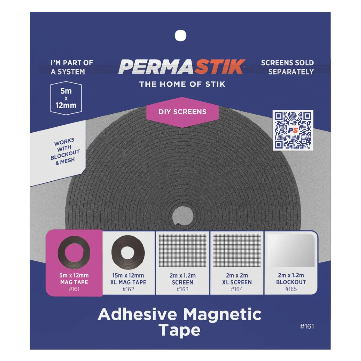 Permastik Magnetic Tape 12mm x 5m - Double-Sided Adhesive - Black
