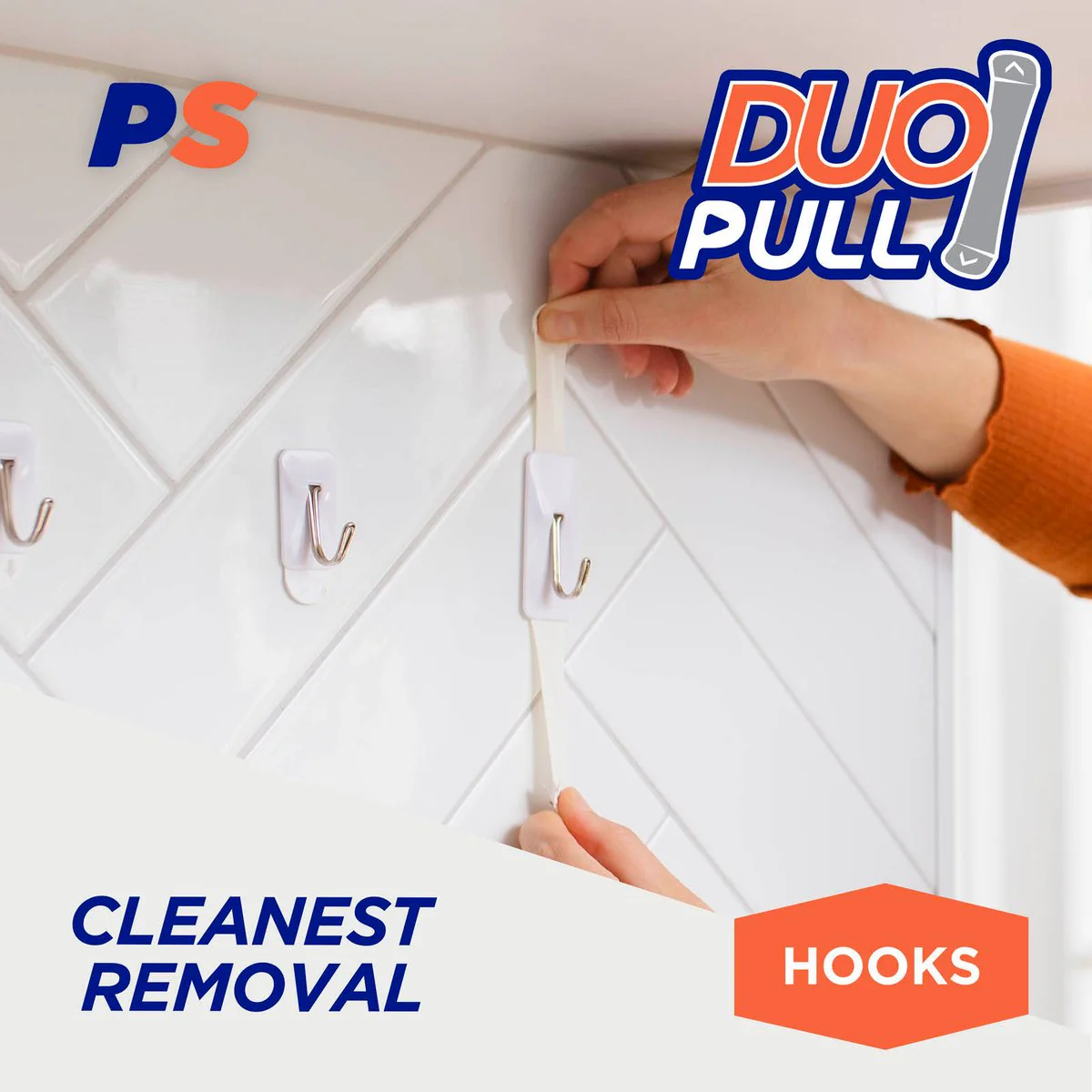 Permastik Medium Kitchen Hooks - 4 Pack - Plastic - Removable Adhesive - Image 4