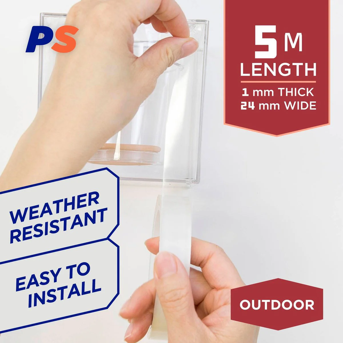 Permastik Outdoor Mounting Tape - 24mm x 5m - Acrylic - High Bond Strength - Image 3