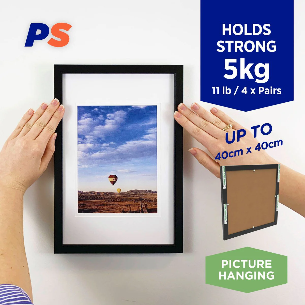 Permastik Thin Picture Strips - 30 Pairs - 40cm x 40cm - White - Image 2