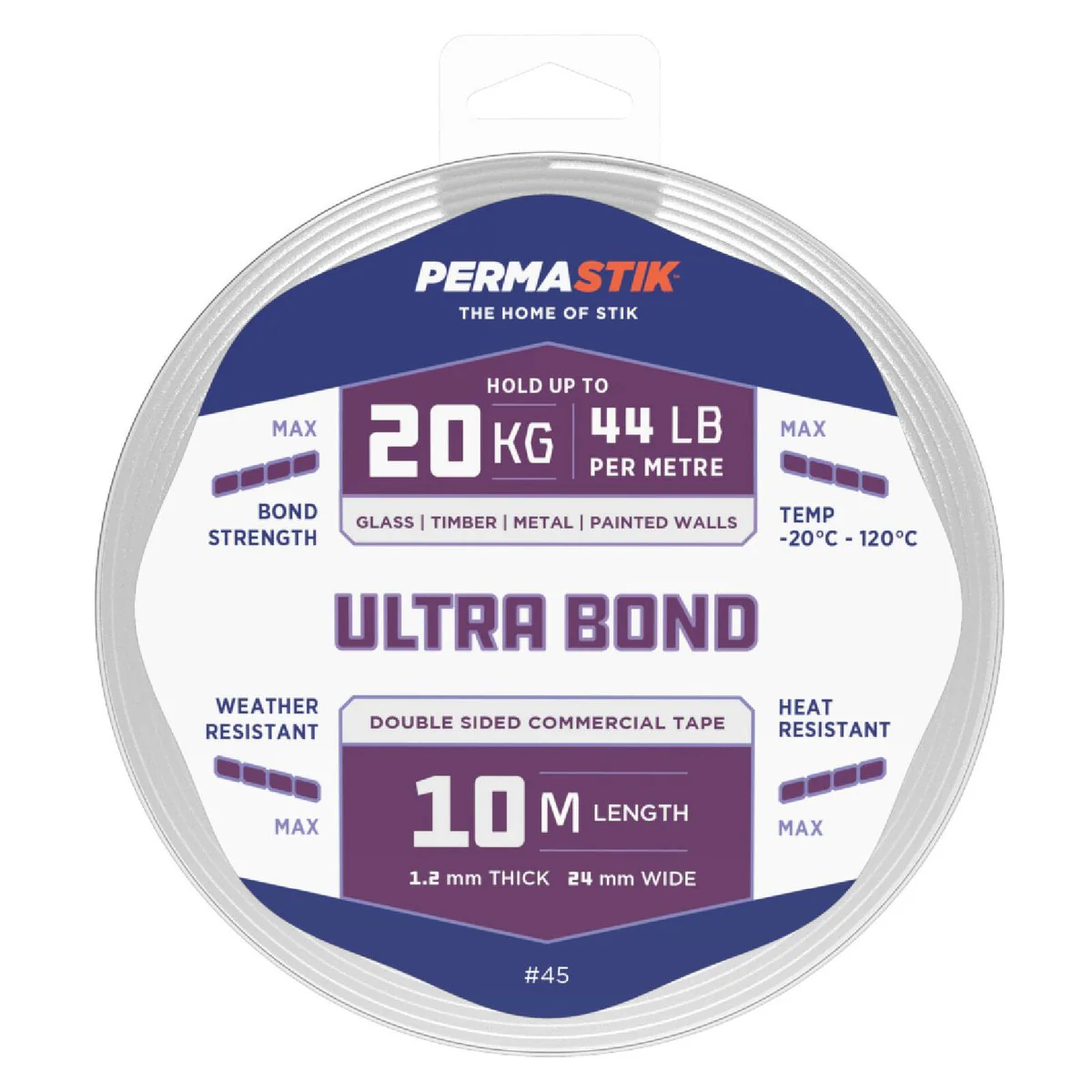 Permastik Ultra Bond Mounting Tape 10m x 24mm Foam Weather Resistant